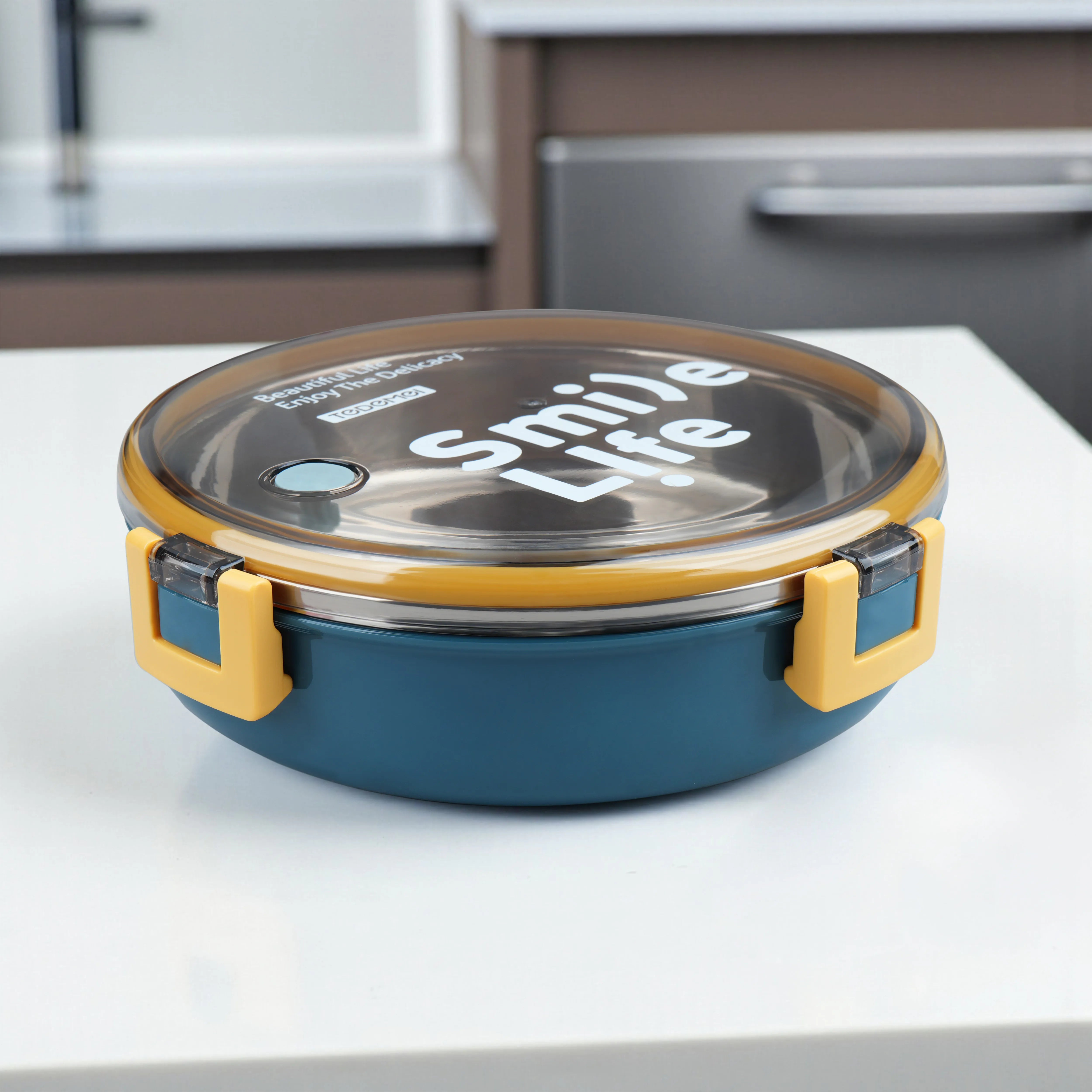 Smile Life Circular Lunch Box – Leak-Proof, Eco-Friendly