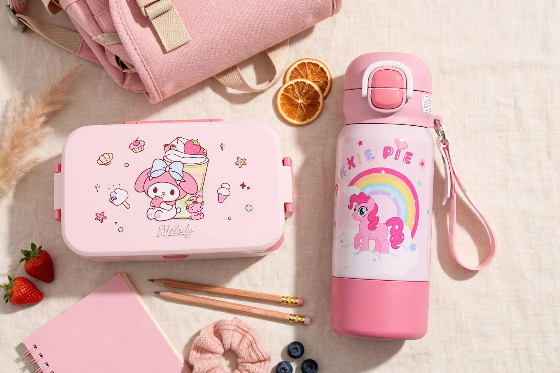 Single Layer Lunch Box & Thermos Funtainer Insulated Water Bottle Set – Portable School, Student, Office & Picnic Meal Container with Leak-Proof Hydration Bottle