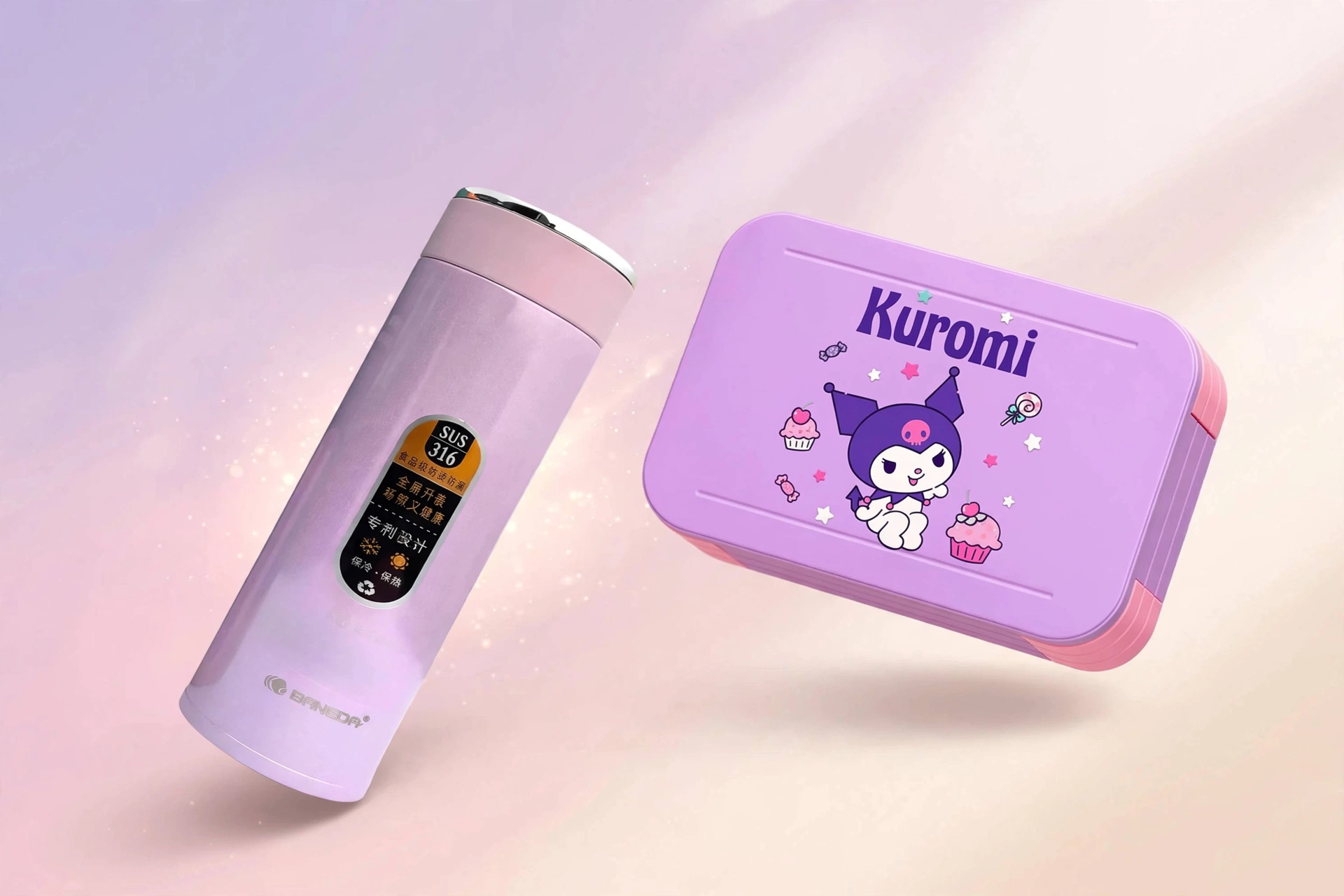 Sanrio Character BPA-Free Insulated Lunch Box & Bangda YASI 500ml Vacuum Insulated Stainless Steel Bottle Set – Kids School Meal and Hydration Combo