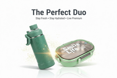 Vacuum Insulated Stainless Steel Lunch Box & Water Bottle Flask Set — Premium Leak-Proof Food Container & 900ml Thermal Bottle Duo