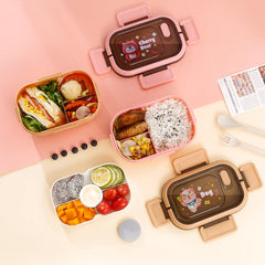 Microwave-Safe Compartment Lunch Box - Portable Rectangular Meal Prep Container