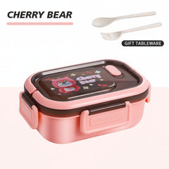 Microwave-Safe Compartment Lunch Box - Portable Rectangular Meal Prep Container