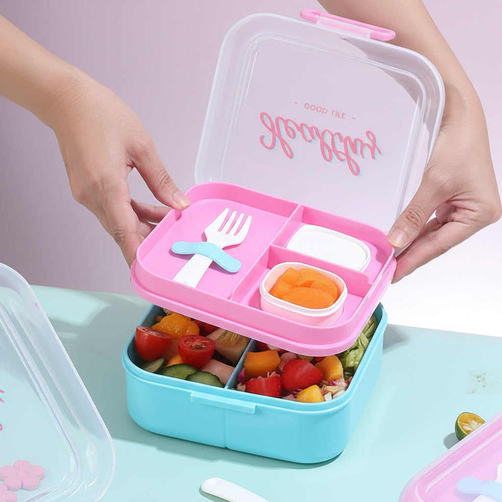 Custom-Made Lunch Box for Office Workers - Double-Layered Microwaveable Container