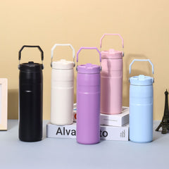 Stanley Style  Stainless Steel Tumbler with Handle & Straw