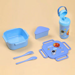Plastic Sealed Capacity CartoonLunch Box with Spoon and Fork