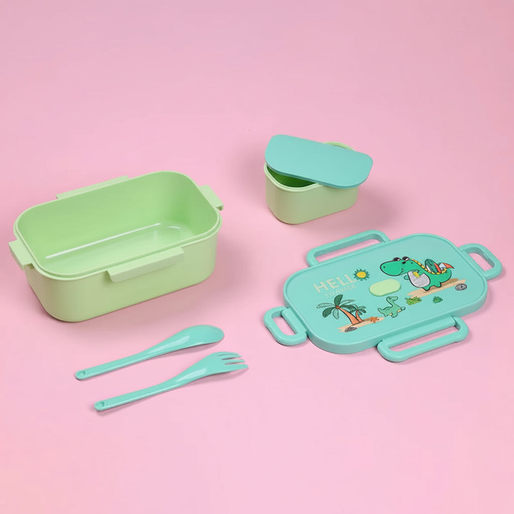 Cartoon  Dinosaur Astronaut Plastic Lunch Box Single Layer