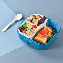 Sealed Three-Compartment Lunch Box  – Square Student Lunch Box