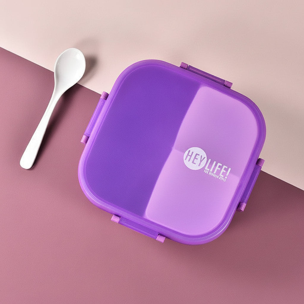 Sealed Three-Compartment Lunch Box  – Square Student Lunch Box