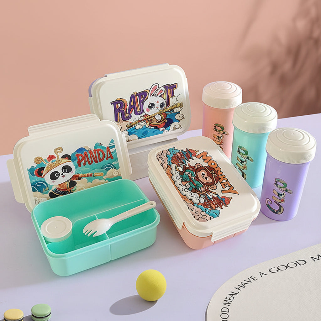 Student Cartoon Compartment Lunch Box
