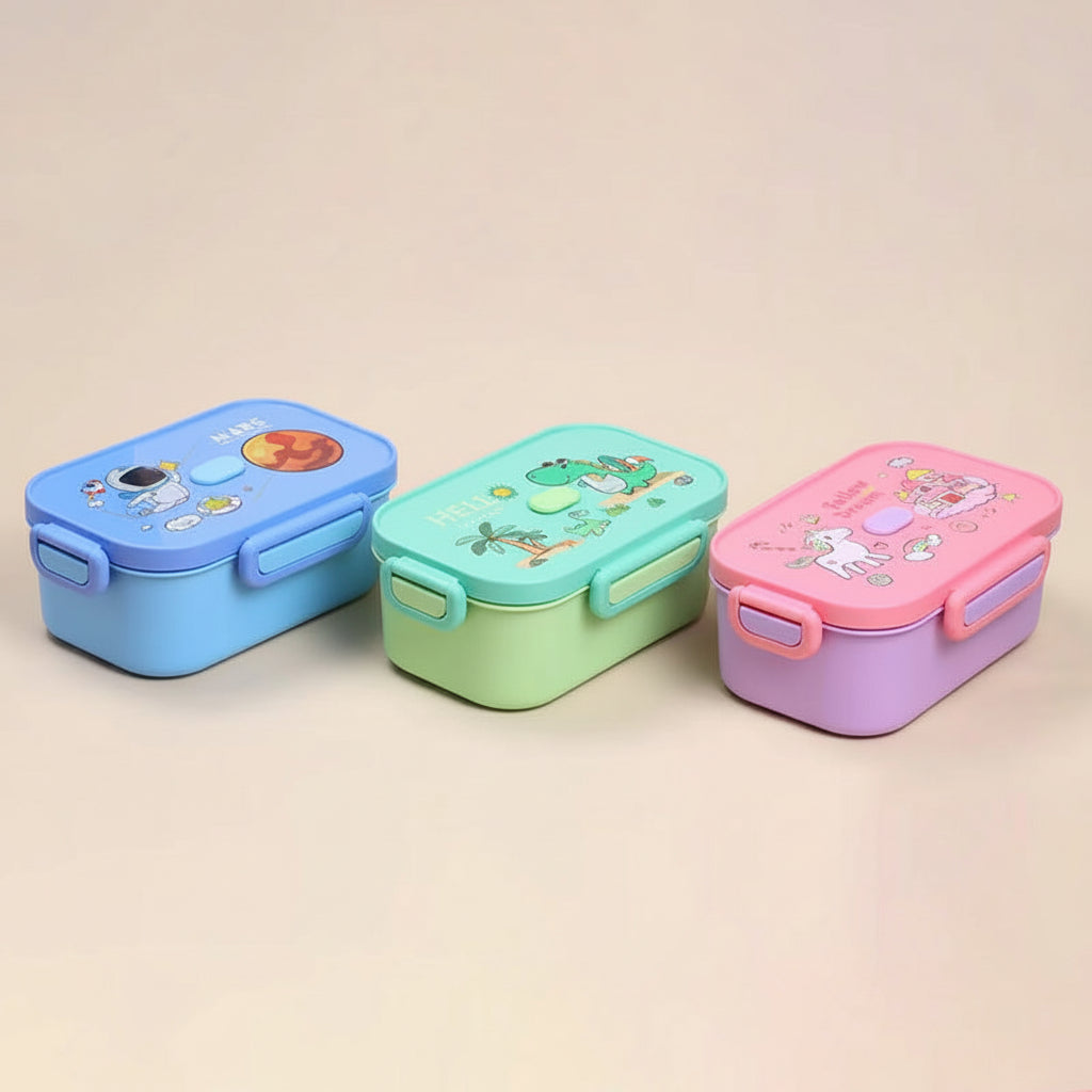 Cartoon  Dinosaur Astronaut Plastic Lunch Box Single Layer