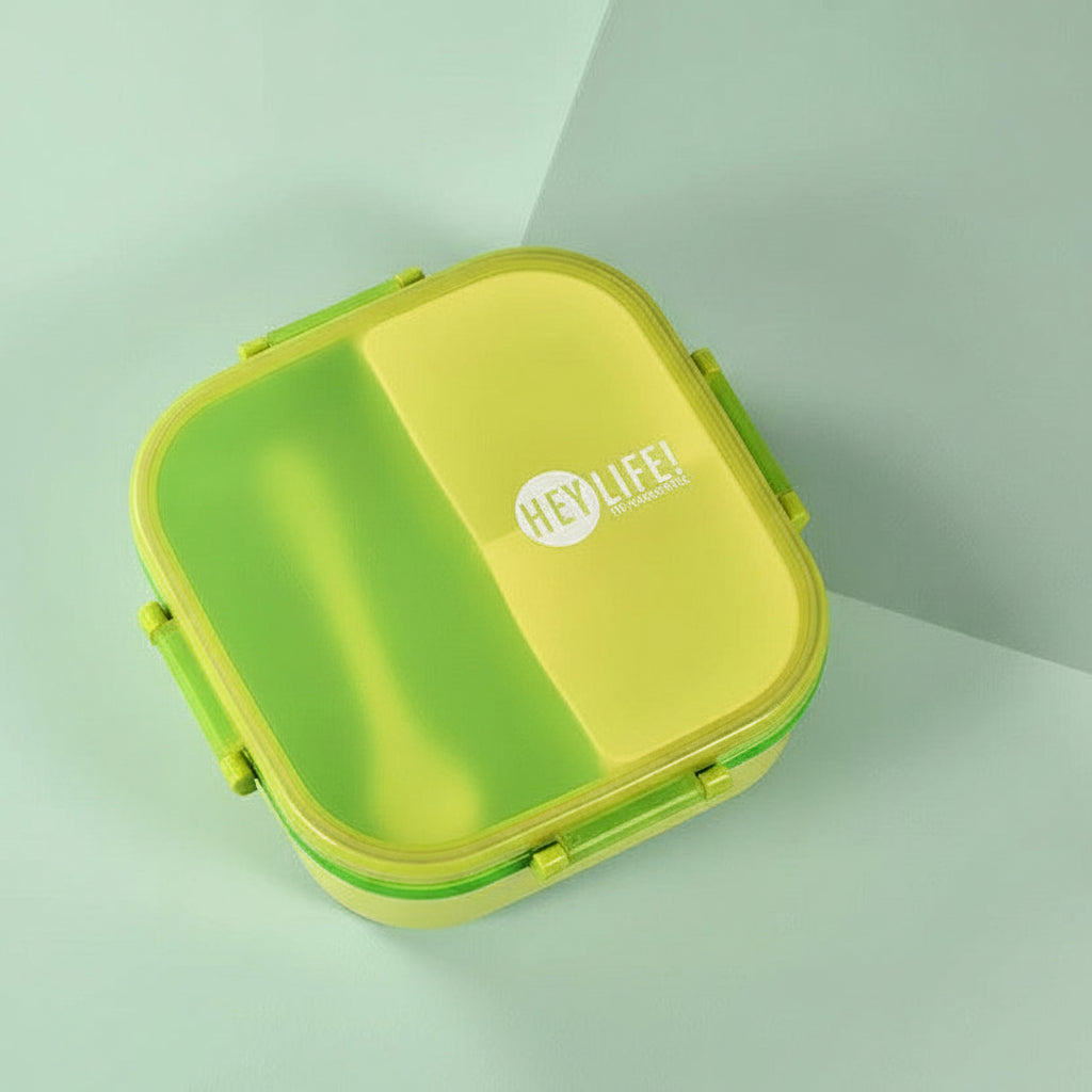 Sealed Three-Compartment Lunch Box  – Square Student Lunch Box