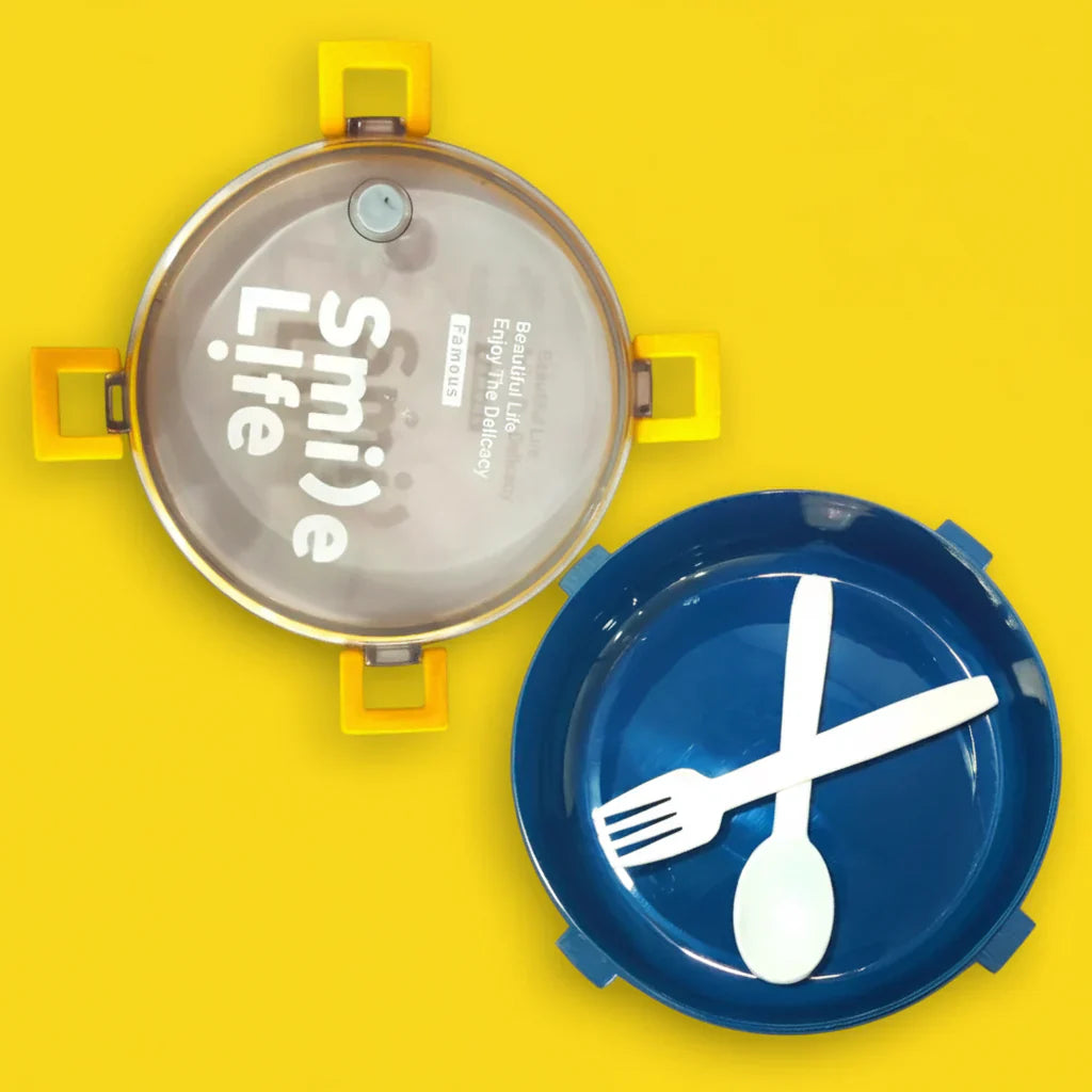 Smile Life Circular Lunch Box – Leak-Proof, Eco-Friendly